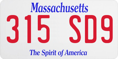 MA license plate 315SD9