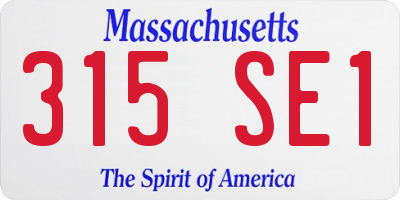 MA license plate 315SE1