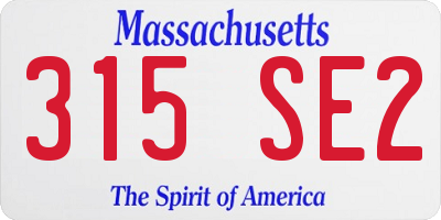 MA license plate 315SE2