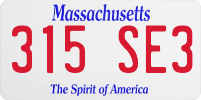MA license plate 315SE3