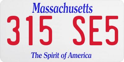 MA license plate 315SE5