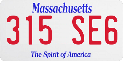 MA license plate 315SE6