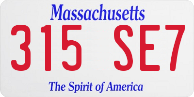 MA license plate 315SE7