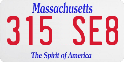 MA license plate 315SE8