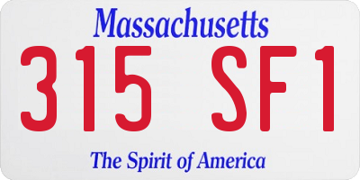 MA license plate 315SF1