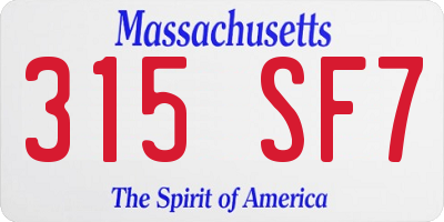 MA license plate 315SF7