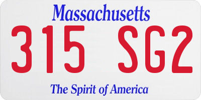 MA license plate 315SG2