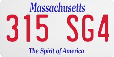 MA license plate 315SG4