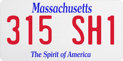 MA license plate 315SH1