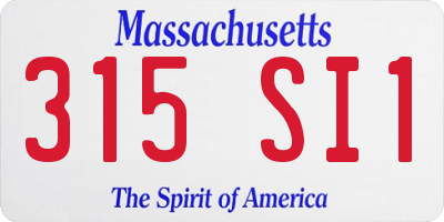 MA license plate 315SI1
