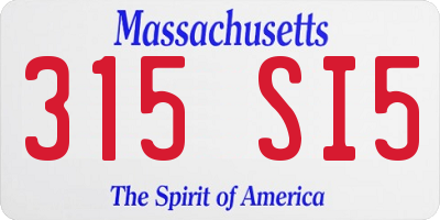 MA license plate 315SI5