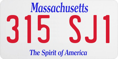 MA license plate 315SJ1
