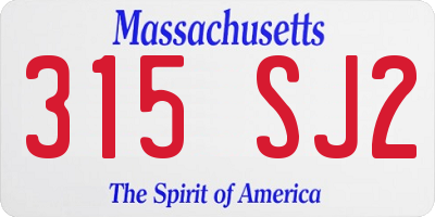 MA license plate 315SJ2