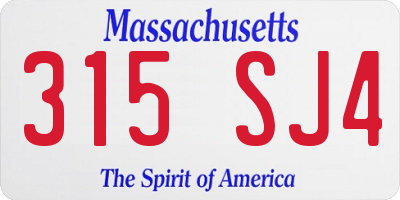 MA license plate 315SJ4