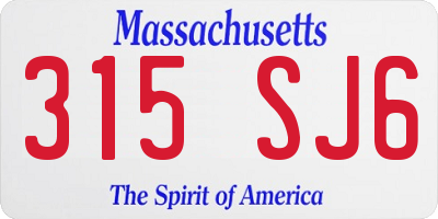 MA license plate 315SJ6