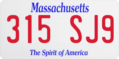 MA license plate 315SJ9