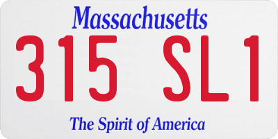 MA license plate 315SL1