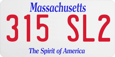 MA license plate 315SL2