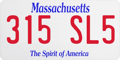 MA license plate 315SL5
