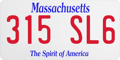 MA license plate 315SL6