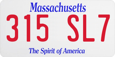 MA license plate 315SL7