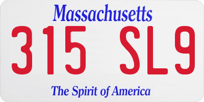 MA license plate 315SL9