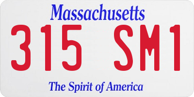 MA license plate 315SM1