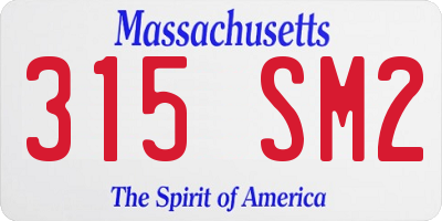 MA license plate 315SM2