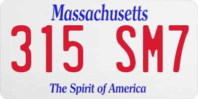 MA license plate 315SM7