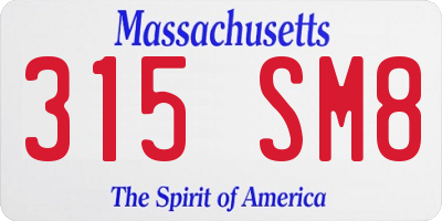 MA license plate 315SM8