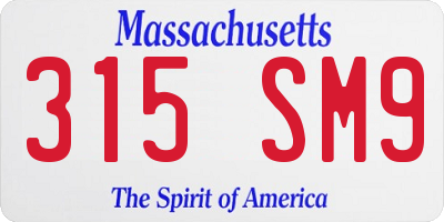 MA license plate 315SM9