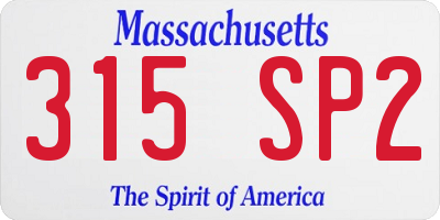 MA license plate 315SP2