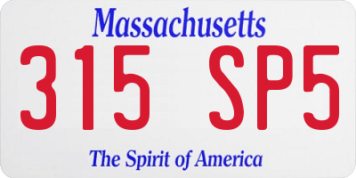 MA license plate 315SP5