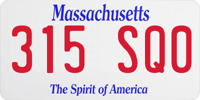 MA license plate 315SQ0