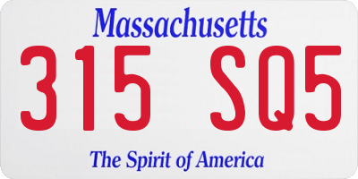 MA license plate 315SQ5