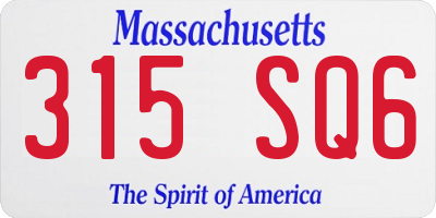 MA license plate 315SQ6
