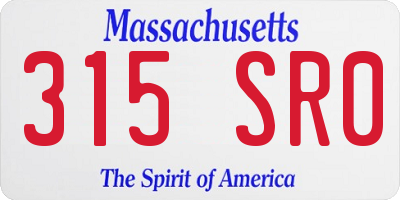 MA license plate 315SR0