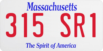 MA license plate 315SR1