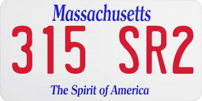 MA license plate 315SR2