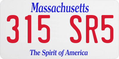 MA license plate 315SR5