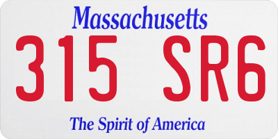 MA license plate 315SR6