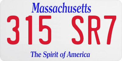 MA license plate 315SR7