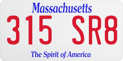 MA license plate 315SR8