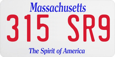 MA license plate 315SR9