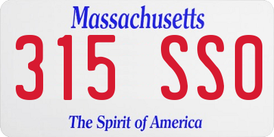 MA license plate 315SS0