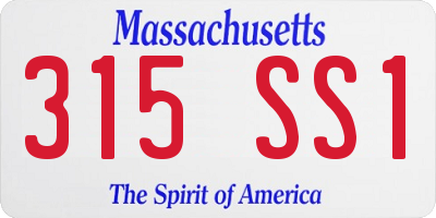 MA license plate 315SS1