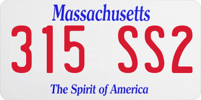 MA license plate 315SS2