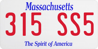 MA license plate 315SS5