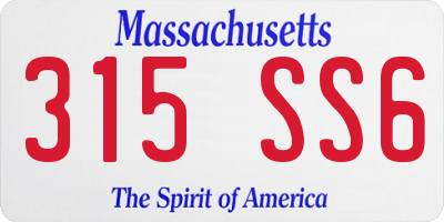 MA license plate 315SS6