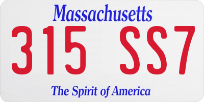 MA license plate 315SS7